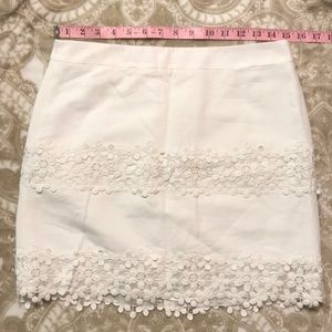 NWT J. Crew Factory white lace mini skirt